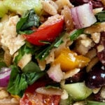 Greek Orzo Salad with dressing