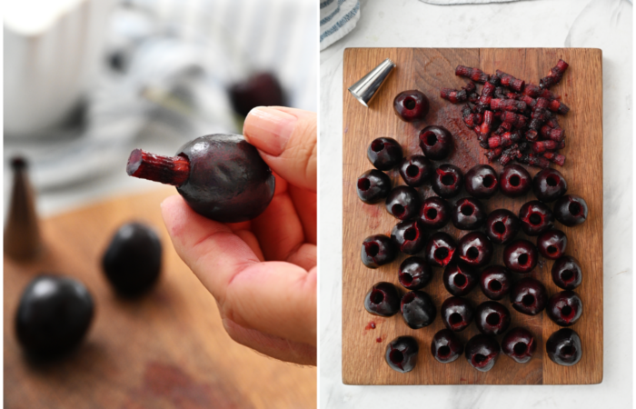 pitting cherries