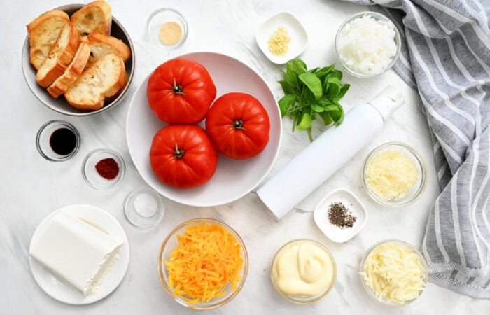 ingredients to make Tomato Pie Dip