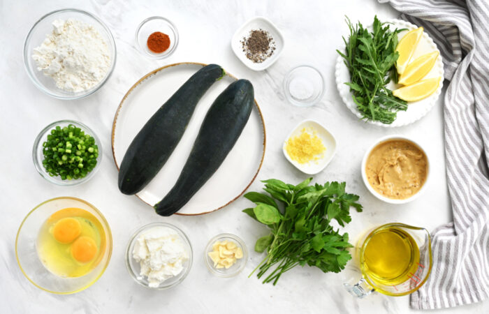 ingredients to make Zucchini Ricotta Fritters