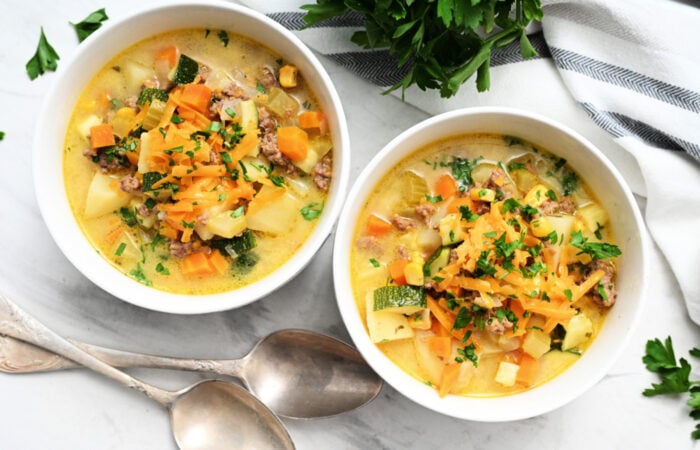 2 bowls potato soup