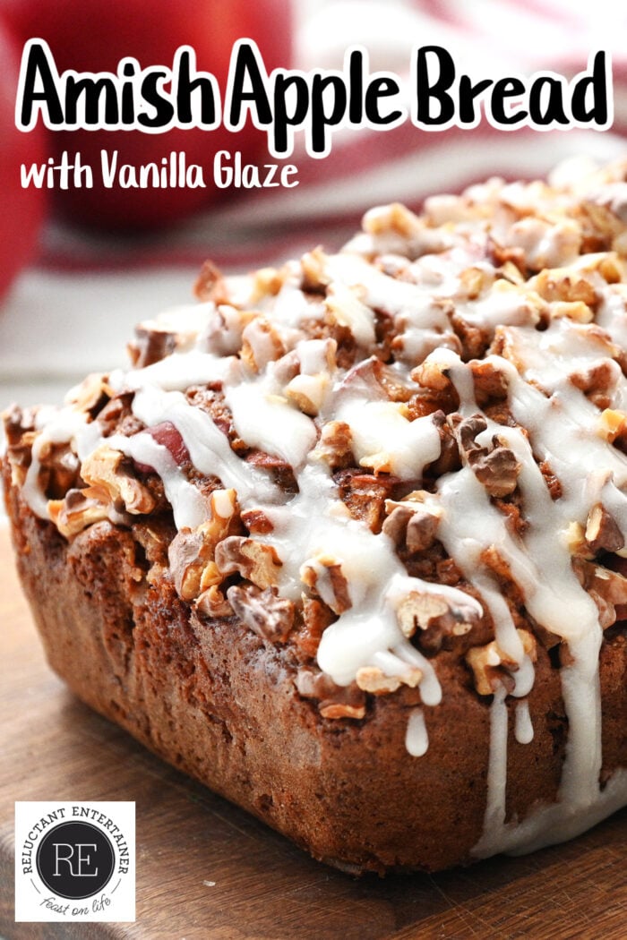 Amish Apple Bread with vanilla glaze