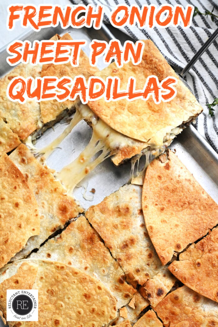 French Onion Sheet Pan Quesadillas