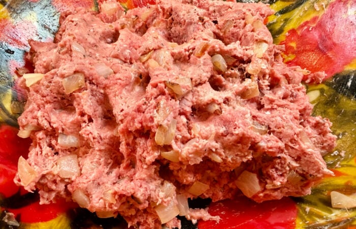 making the meat mixture