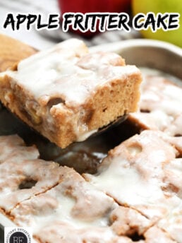 square piece apple cake