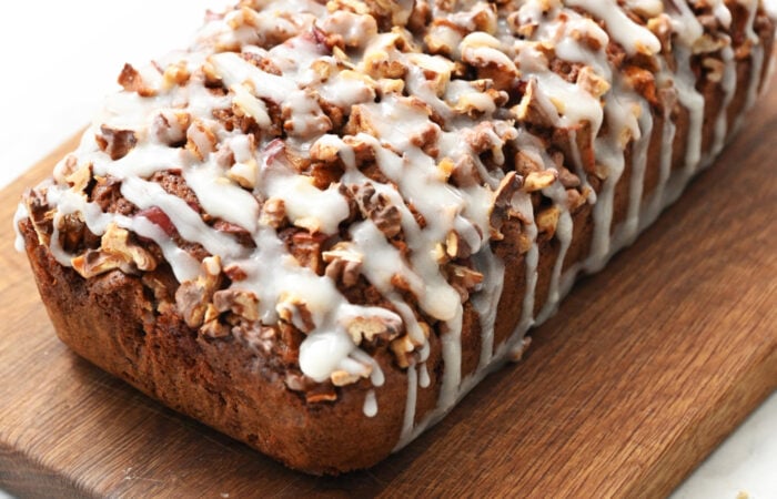 Amish Apple Bread with icing