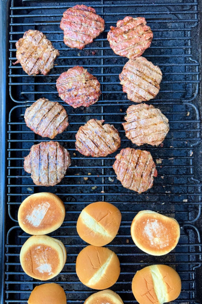 grilling hamburgers
