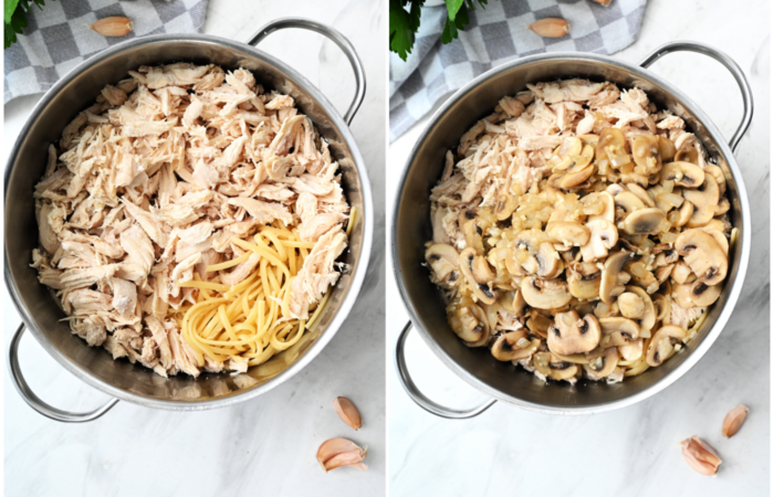 adding mushrooms to chicken