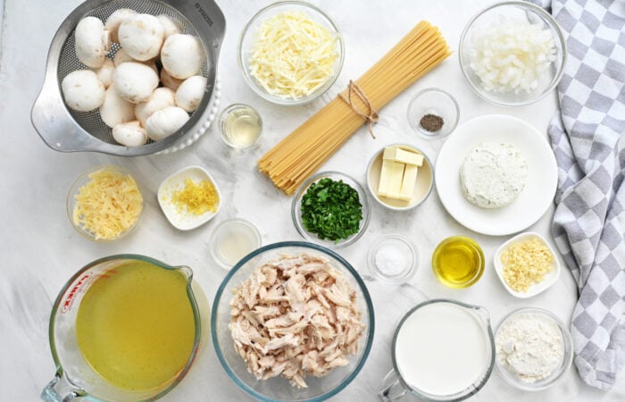 ingredients to make Easy Chicken Tetrazzini