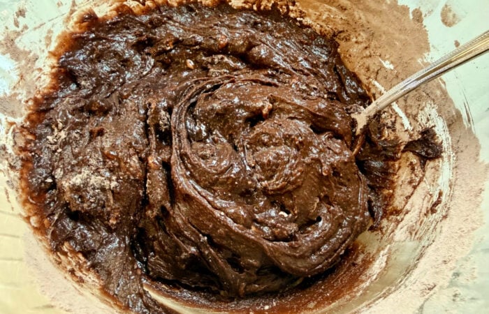 mix Ghirardelli Brownie in bowl