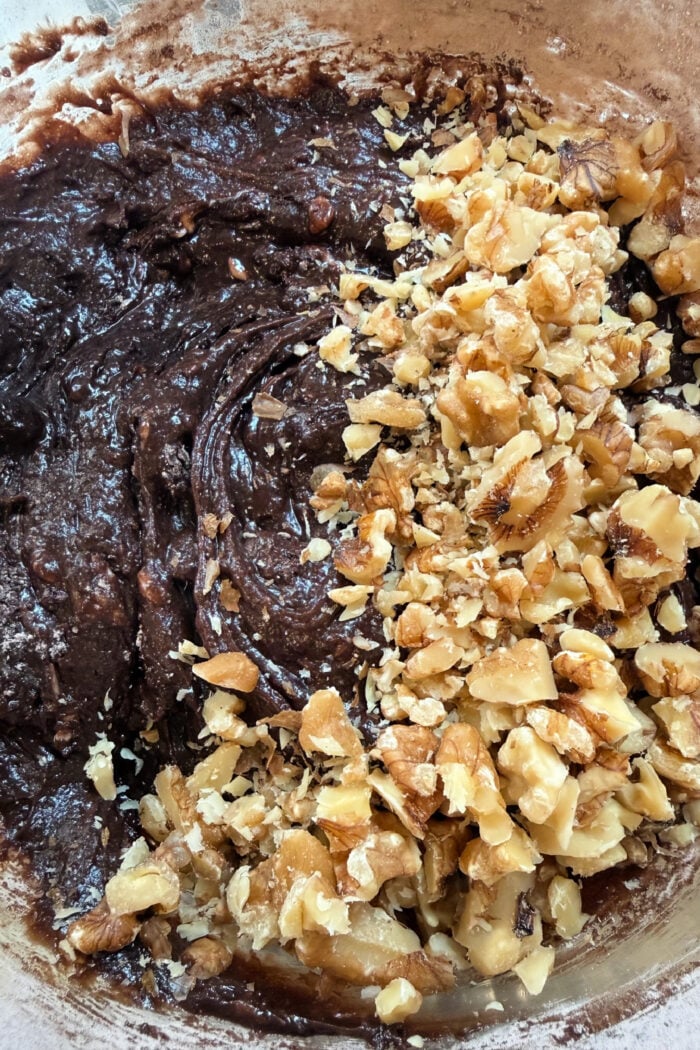 mixing Ghirardelli Brownies
