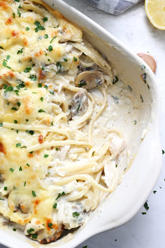 hot cheesy Chicken Tetrazzini