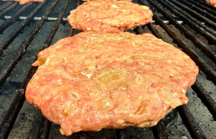 grilling a burger