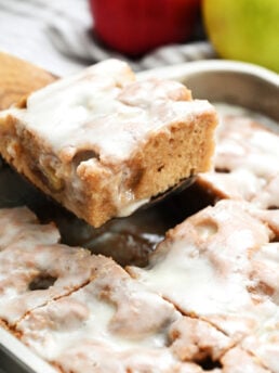 serving moist apple cake