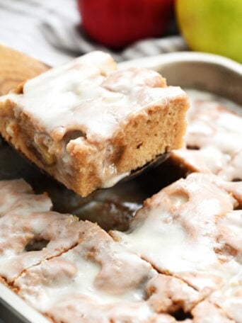 serving moist apple cake