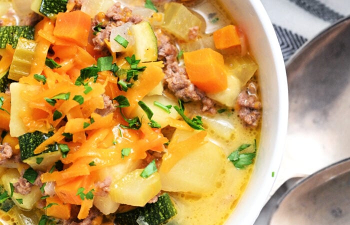 ground meat and potato soup