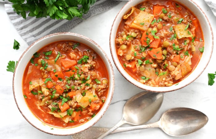 2 bowls cabbage soup