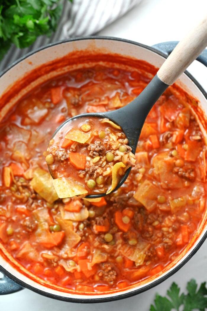 ladle Cabbage Lentil Soup