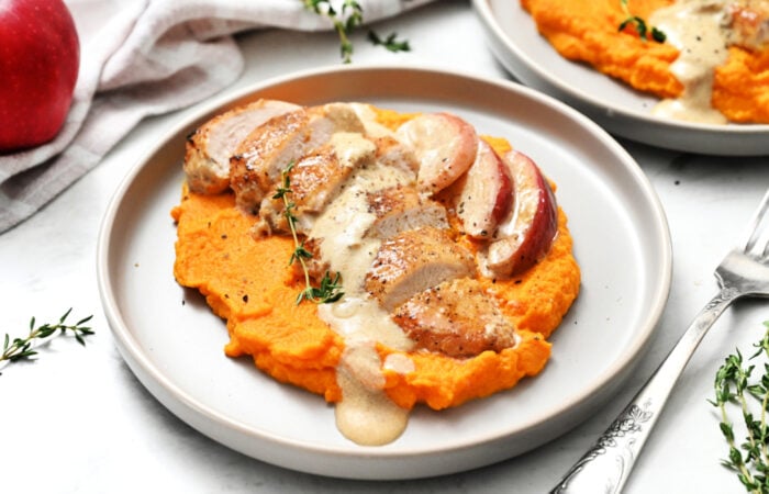 A serving Apple Cider Chicken recipe