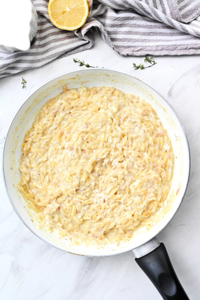 creamy orzo with lemon