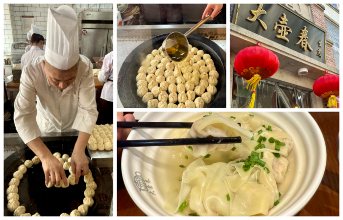 eating dumplings in shanghai on the Bund