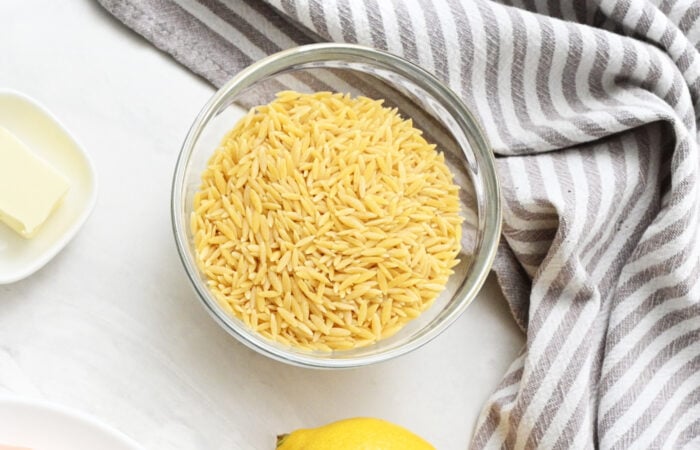 ingredients to make orzo with lemon