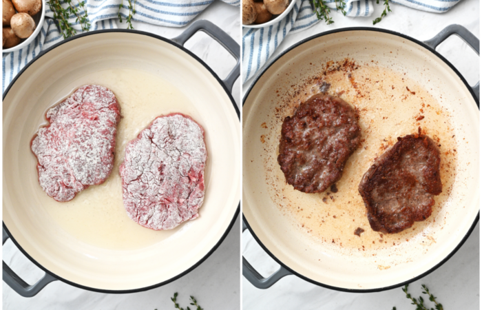 browning the steak