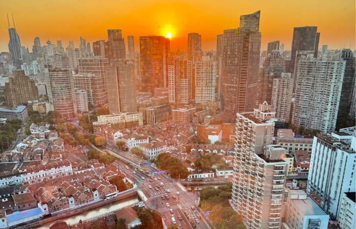 sunset in shanghai